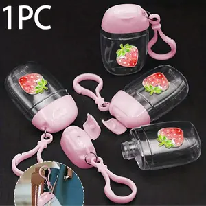 Transparent Empty Bottle Hand Sanitizer, Strawberry Pattern, 30ML Travel Size, Reusable, Portable, Cosmetics Container, Travel Bottles