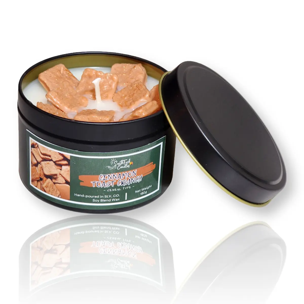 Cinnamon Toast Crunch (Cereal Type) Scented Candle in 8oz tin with 180g of wax Cinnamon Toast Crunch (Cereal Type) Scented Candle in 8oz tin with 180g of wax