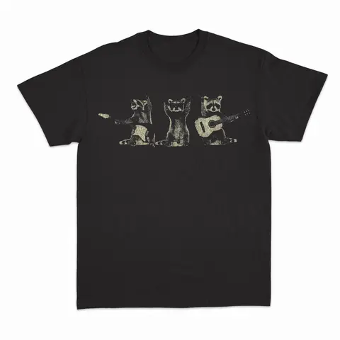 Unisex Raccoon Graphic Cotton T-Shirt for Men Menswear Soft