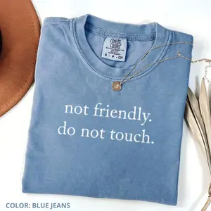 Comfort Colors Not Friendly Do Not Touch T-Shirt, Sarcastic Quote Tee, Funny Adult Humor Graphic T-shirt, Trendy Quote Gift Idea - LORA ATCHER