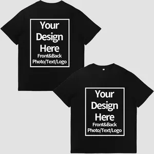 Custom Front & Back T Shirts for Men Women Personalized T-Shirt Add Your Own Design with Image Text Logo Black