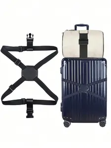 Adjustable Portable Luggage Straps and Elastic Rope Set - Heavy-Duty Suitcase Reinforcement Straps with Buckles, Extendable Straps for Luggage Security, Travel Essentials, Easy to Carry, Practical Outdoor Car Travel Handles