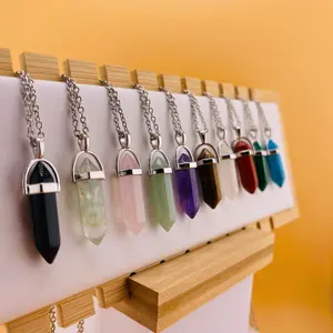 [Magic Crystal] Crystal Point Necklace, Pendant, Crystal Wand, Crystal Tower, Jewelry, Gemstone, Deals for You Days, Love, Friendship, Portable, Gift, Energy, Yoga, Reiki, Beauty, Decorative Article