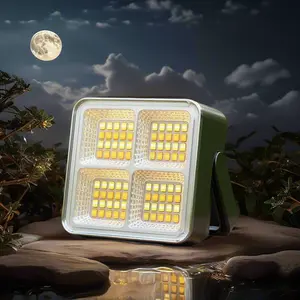 Mini Solar Rechargeable Multifunctional Searchlight, Outdoor Portable LED Floodlight with Magnetic Suction, High Lumen Flashlight, USB Rechargeable Emergency Light for Camping, Night Market, Travel