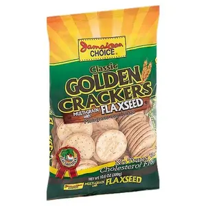 Jamaican Choice Classic Golden Crackers Multigrain Flaxseed No Trans Fat Cholesterol Free 10.6 Oz Bag