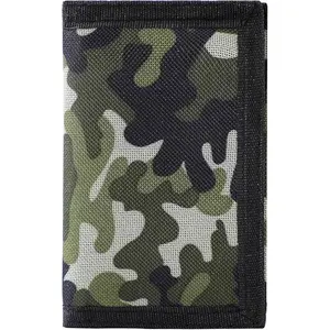 X-KWL07  wallet,Teen Wallet with Coin Pocket,Kids Wallets for Boys,RFID Trifold Canvas Outdoor Sports Wallet for Kids,Front Pocket Wallet with Magic Sticker-Green camo