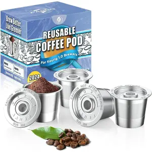4 Pack K Cup  Coffee Pods for : Stainless Steel Refillable K Cup -  Coffee Filter for  1.0 Coffee Maker, Permanent, ,