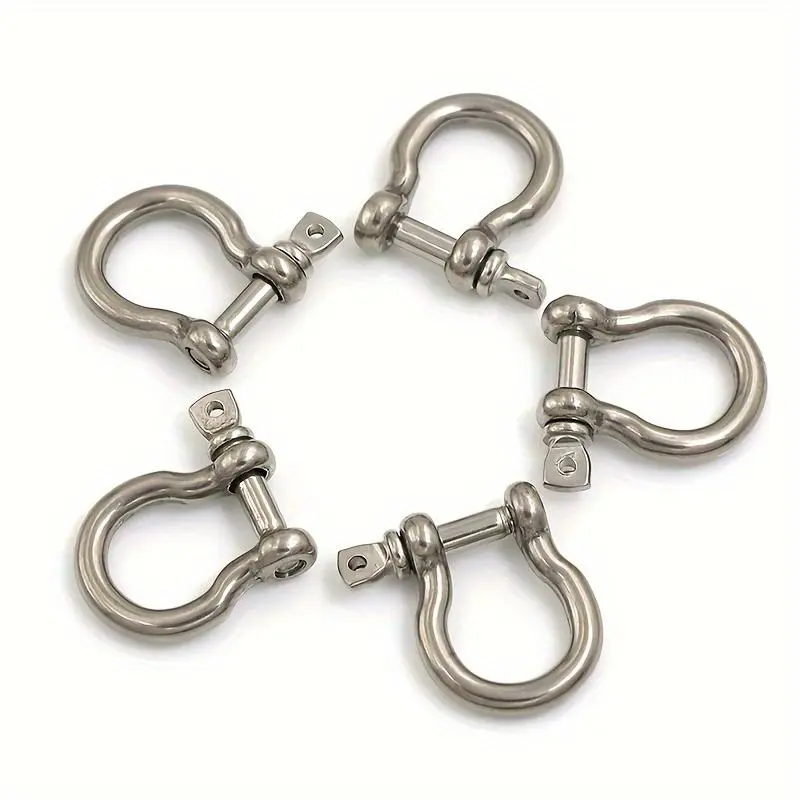 5pcs M4 Stainless Steel Bow Shackle Heavy Duty with Screw Pin for Rigging and More! Chain Pulley