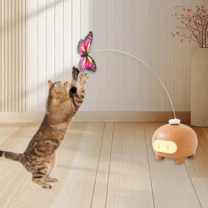 Automatic Electric Rotating Butterfly Cat Toy, 360° Interactive Flying Teaser for Indoor Cats, Hands-Free Self Play