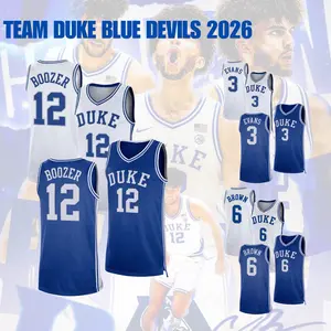[CUSTOM NAME] Men's Team Duke Blue Devil 2026 Limited Basketball V-neck Mesh Jersey Shirt