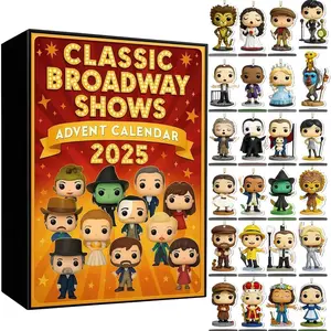 Classic Broadway Shows Advent Calendar 2025, Collectible Figures, 24 Days Countdown Calendar With Iconic Musical Character Collectibles, Gifts For Broadway Fans, Christmas Tree Ornaments & Collectibles, Theater Lovers