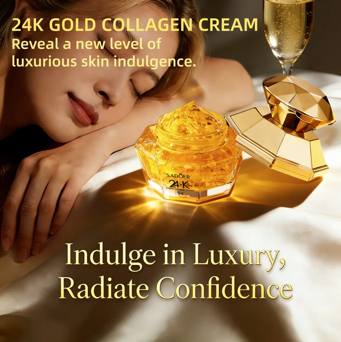 SADOER Golden Collagen Firming Cream - Enriched with collagen