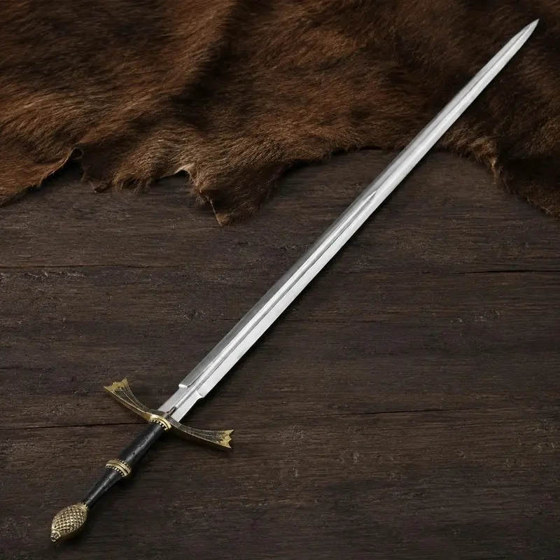 Dark Sister Sword Replica | Damascus Steel Fantasy Collectible | House Targaryen Inspired Display Sword | Game of Thrones Style Decor | Medieval Cosplay Prop | Collector Gift for Him | Fantasy Room Display Piece