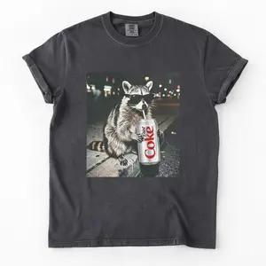 Comfort Colors Funny Three Raccoons Diet Coke T-Shirts, Funny Meme Genz Dank Raccoons Tee, Trendy Shirt, Menswear Top Crewneck