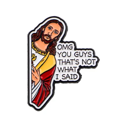 "OMG!You guys that's not what I said" Funny Quote Enamel Pin Brooch Clip, Alloy Brooch Pin, Lapel Pins, Fashion Accessory for Clothing Decoration, Perfect Gift for Her, Unique Stylish Individual Item