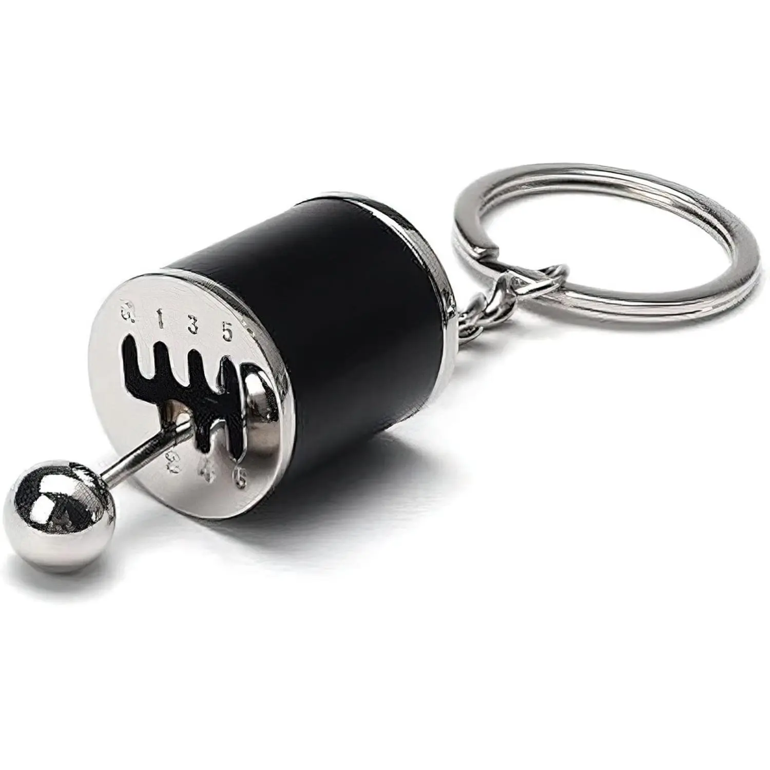 6 Speed Manual Transmission Shift Gearbox Gear Shift Automotive Part Car Keychain Key Ring (Black)