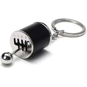 6 Speed Manual Transmission Shift Gearbox Gear Shift Automotive Part Car Keychain Key Ring (Black)
