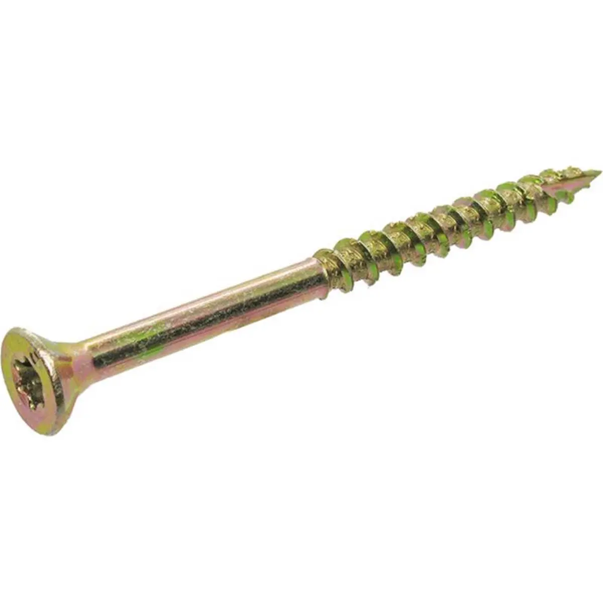 25 lbs No.9 Coarse Thread Torx Metal Screws, 2-1/2 in. Flat Star Head, Yellow Zinc Plated, with Driver Bit, for Indoor Wood Construction Fastening, Torx Screws