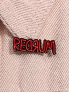 Redrum Enamel Pin, Punk Gothic Horror Movie Brooch, Lapel Badges, Punk Gothic Horror Movie Jewelry Gift for Friends, Fashion Accessory
