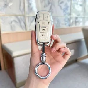 ACEBOY for Ford Key Fob Cover Compatible with Explorer Edge Fusion MKZ MKC MKX 5 Buttons, Soft TPU Shells