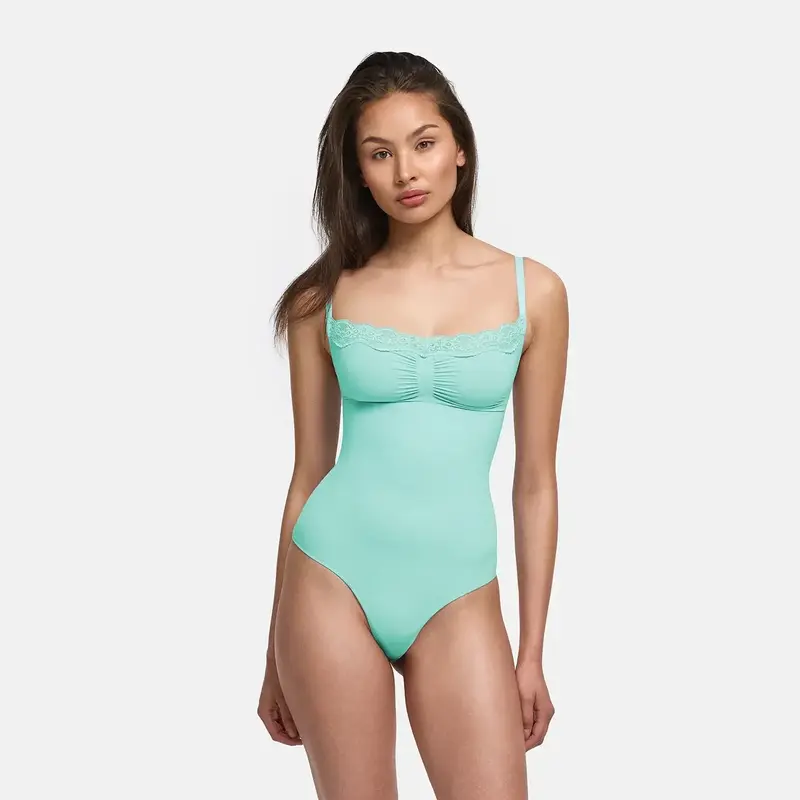 Women's Feminine Lace Sculpting Shapewear Bodysuit - Comfortable Style, Adjustable Straps, Full Coverage Bottom, Ideal Fit, Women's Underwear Essential