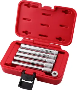 6 count 3/8-Inch Drive Deep Metric Socket Set 6PT 8-10-11-12-14MM W 1/4-Inch Adapter- Extra Long Deep 120MM