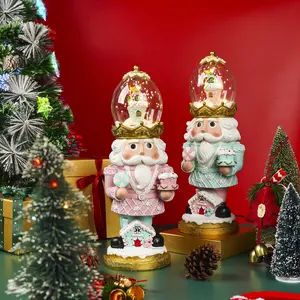 17-inch Nutcracker Decorative Figurine—Pastel Ice Cream-Shaped Doll with Crystal Ball on Head, USB-Powered, Warm and Inviting Amusement Park Decorative Sculpture, Collector's Gift Acrylic Resin Dragon piso de resina Oversized