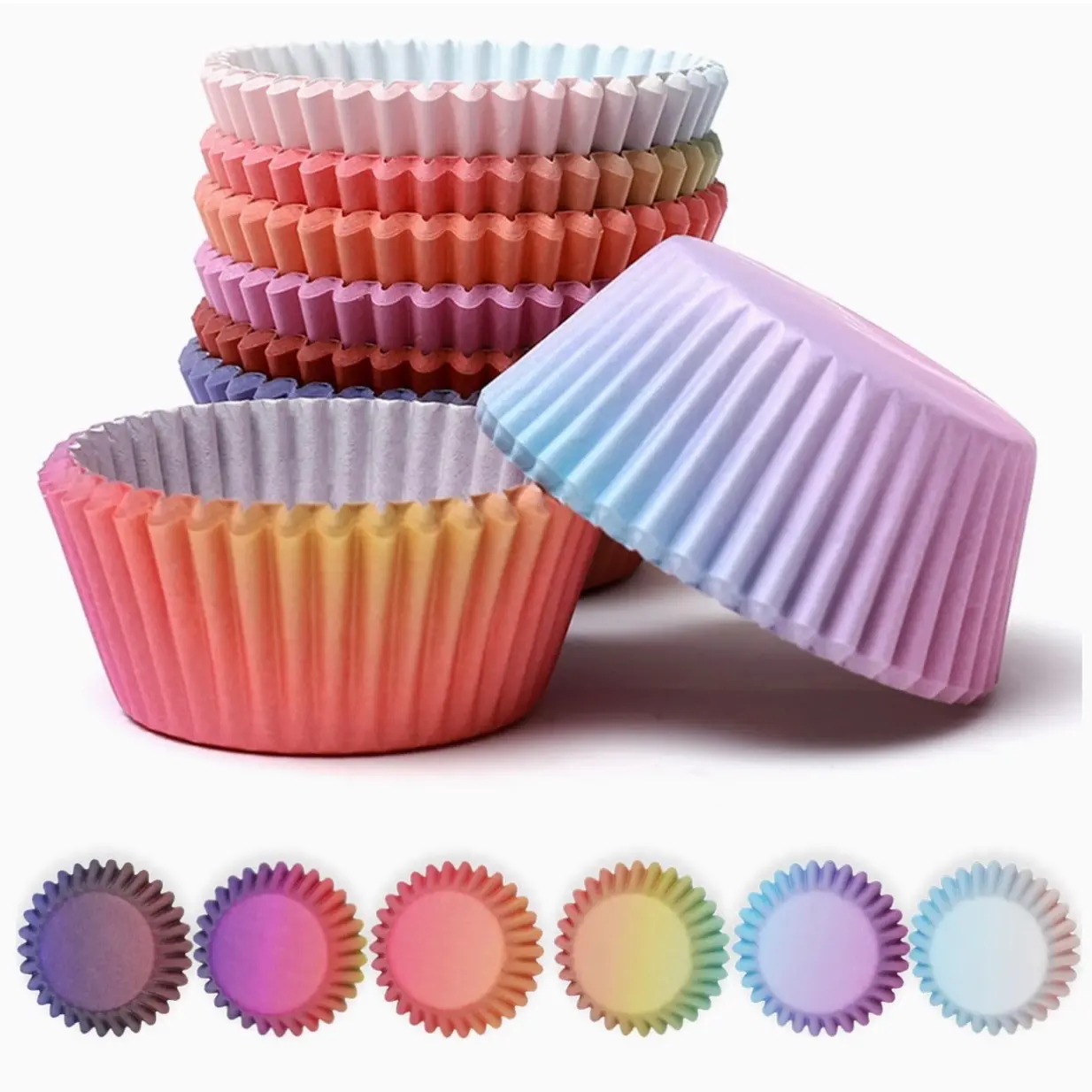 Cupcake Liners Cupcake Cups 300-Count Food Grade Gradient Design Cupcake Papers Baking Cups Cupcake Wrappers
