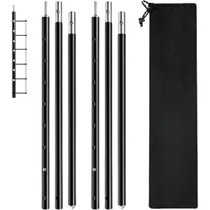 Upgraded Tent Poles – Set of 2 Adjustable Telescoping Tarp Poles, Aluminum Replacement Poles for Tent, Tarp, Canopy, Awning, Shelter, Heavy Duty Aluminum Alloy Camping Poles