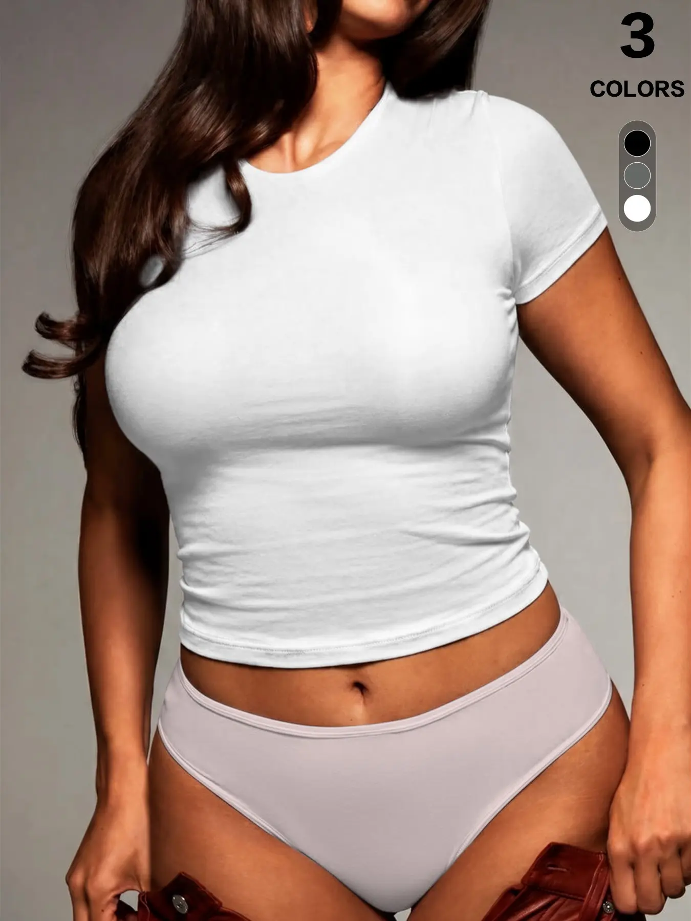 2026 Spring Summer Women's Seamless Form Fitted T-Shirt, Crew Neck Short Sleeve Slimming Base Layer, Soft Stretchy Ribbed Tight Top for Casual, Everyday & Daily
