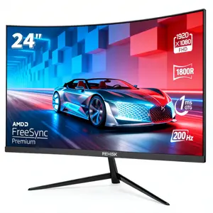 New 24 Inch Curved 200Hz Gaming Monitor 1ms Fast IPS, AMD FreeSync, Smooth FPS Competitive Gaming, Console & PC Ready, Ultra Smooth Gameplay