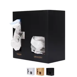 Panda Palace Bamboo Grocery Bag Holder & Trash Bag Dispenser - Versatile Kitchen Bag Organizer for Plastic Bag Storage | Wall Mount/Over-Cabinet