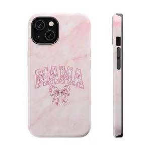 Magnetic Tough Pink Mama iPhone Case perfect for Mom Mothers Day gift, Cute trendy Phone case, postpartum pregnancy gift