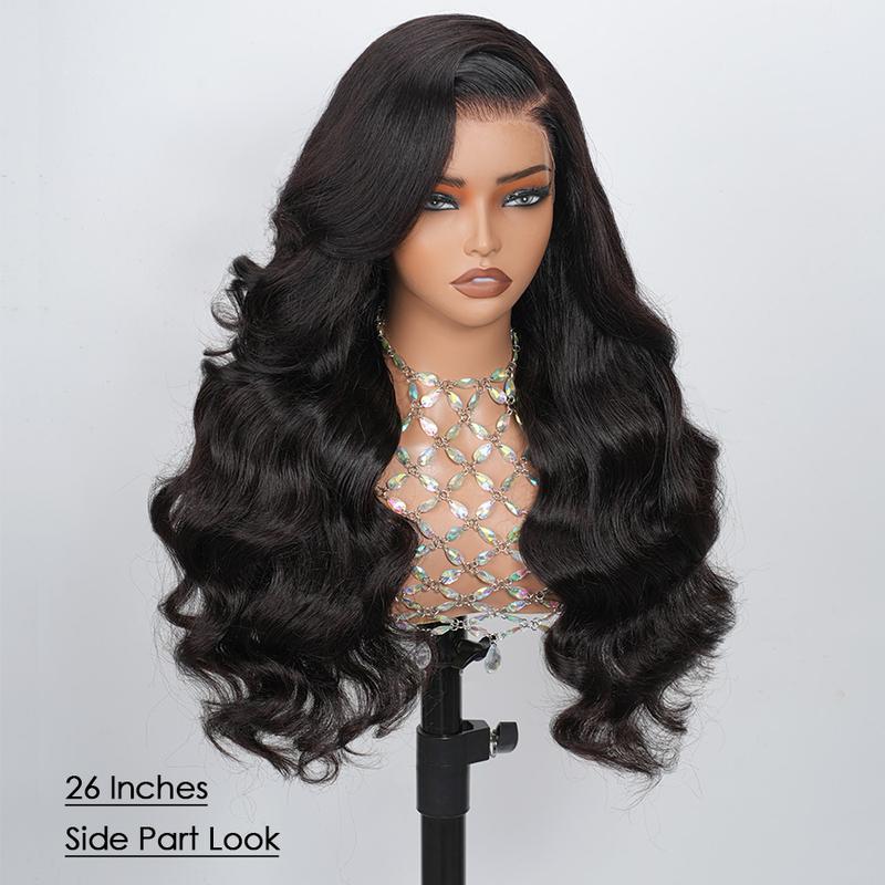 [NEW IN] Pizazz Hair Side Part Body Wave Glueless Wig 220% Density 13x6 HD Transparent Pre Cut Lace Ready To Go Wigs Human Hair ,Straight out the Box With Pre Bleached knots , Pre Plucked Natural Hair Line