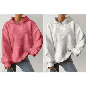 Plus Size Women's Solid Colour 3D Printed Hooded Drawstring Hoodies