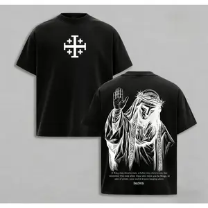 Baldwin IV "The Leper King" T-Shirt Washed, Crusader King of Jerusalem Tee, Jerusalem Cross Medieval Christian Shirt, Vintage  Gothic Faith Streetwear - Jesus Apparel - Christian Outfit