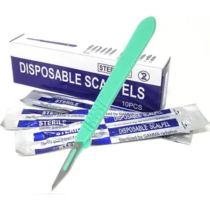 Disposable Sterile #11 Scalpel, Carbon-Steel Blades Plastic Handle Corn Callous Knife for Podiatry Pedicure Wart Removal, Individual Pouches, Box of 10