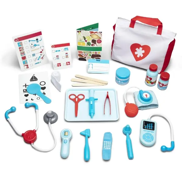 Doctor Kit for Kids, 25-Piece Toddler Pretend Play Medical Set, Realistic Doctor Toys & Accessories, Preschool Toys for Boys & Girls 3+
