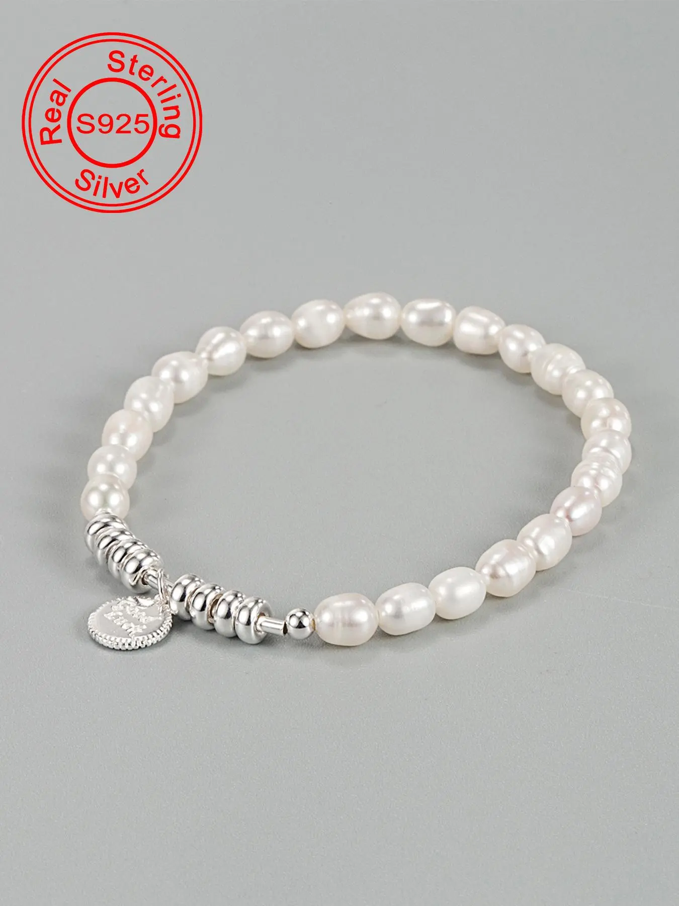 S925 Sterling Silver Baroque Pearl Beaded Bracelet, Fashion Jewelry for Party, Daily Clothing Decor, Trendy All-match & Exquisite Jewelry for Birthday Gift, Pretty Bracelet