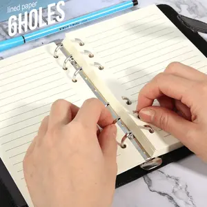 2 Pieces A5 Notebook Refill Paper, 6-Hole College Ruled Notebooks, 90 Pages Loose Leaf A5 Binding Papers, Ideal for Journals & Planners, Office Stationery Supplies