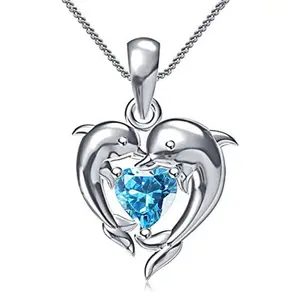 Huitan Women's Romantic Love Dolphin Pendant Necklace - Animal Theme, Ornamental, Dangling Charm Fashion Jewelry for Wedding Ceremony, Party Gifting, Animal Theme Necklaces, Ornamental Necklaces