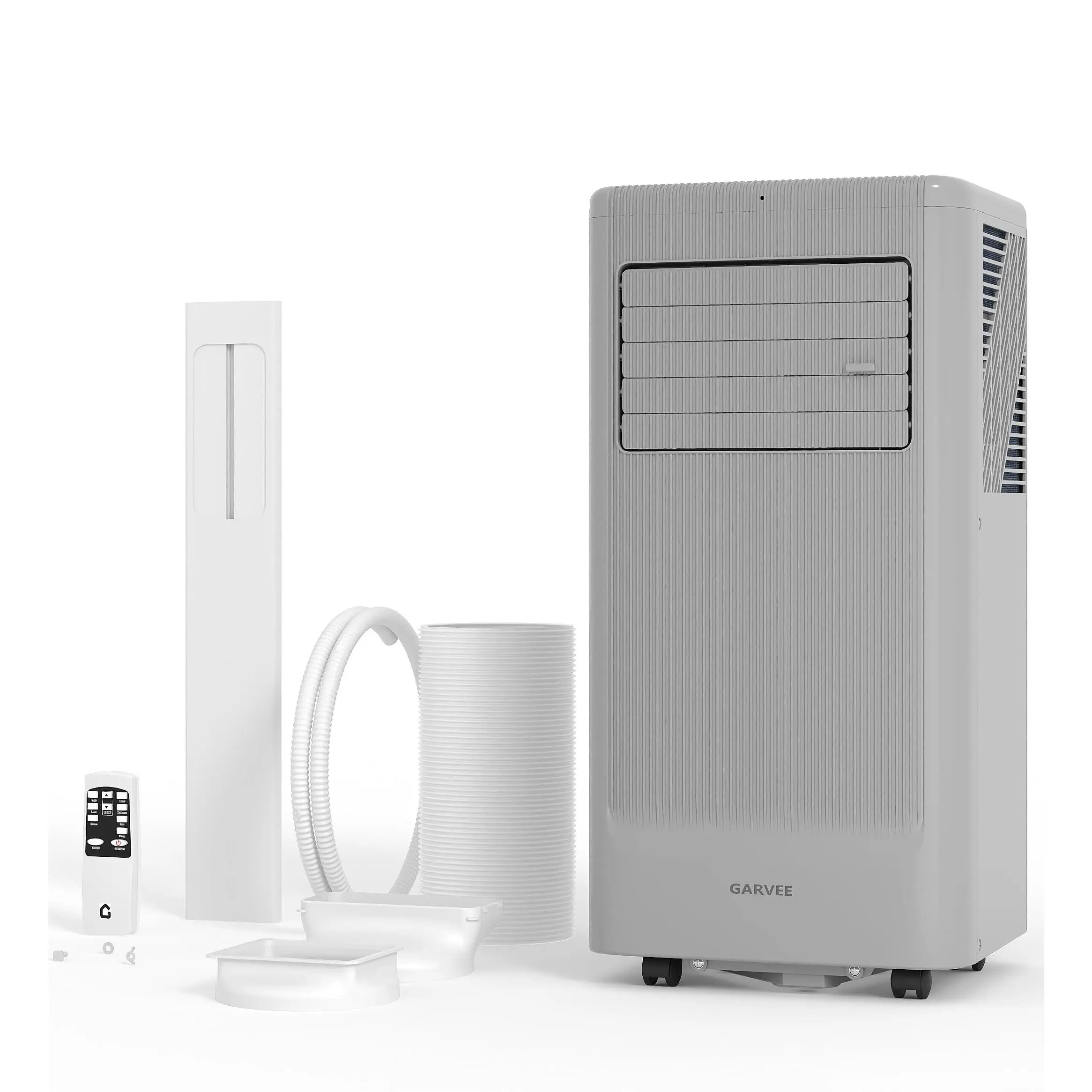 Garvee 8000BTUs - Portable air conditioner with remote control, max 350 square feet. 48 dB portable AC unit, dehumidifier, fan, sleep mode, 24-hour timer, and kit