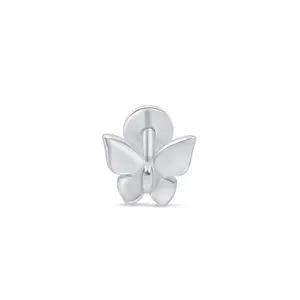 Butterfly Flat Back Stud Flat Back Stud in Solid 14k White Gold