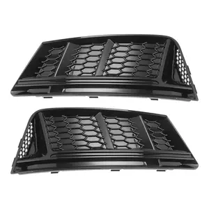 No.8WD807681/8WD807682 Fog Light Grill for Audi A4 B9 2016-2018 Front Left Right Front Lower Bumper Fog Light Cover Inserts ABS 1 Pair Black