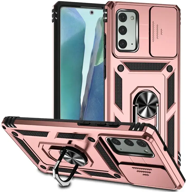 Slide Camera Protect Case For Samsung Galaxy Note 20 Ultra Note20 Ultra Ring Holder Kickstand Armor Cover Samsung Note 20 Cases