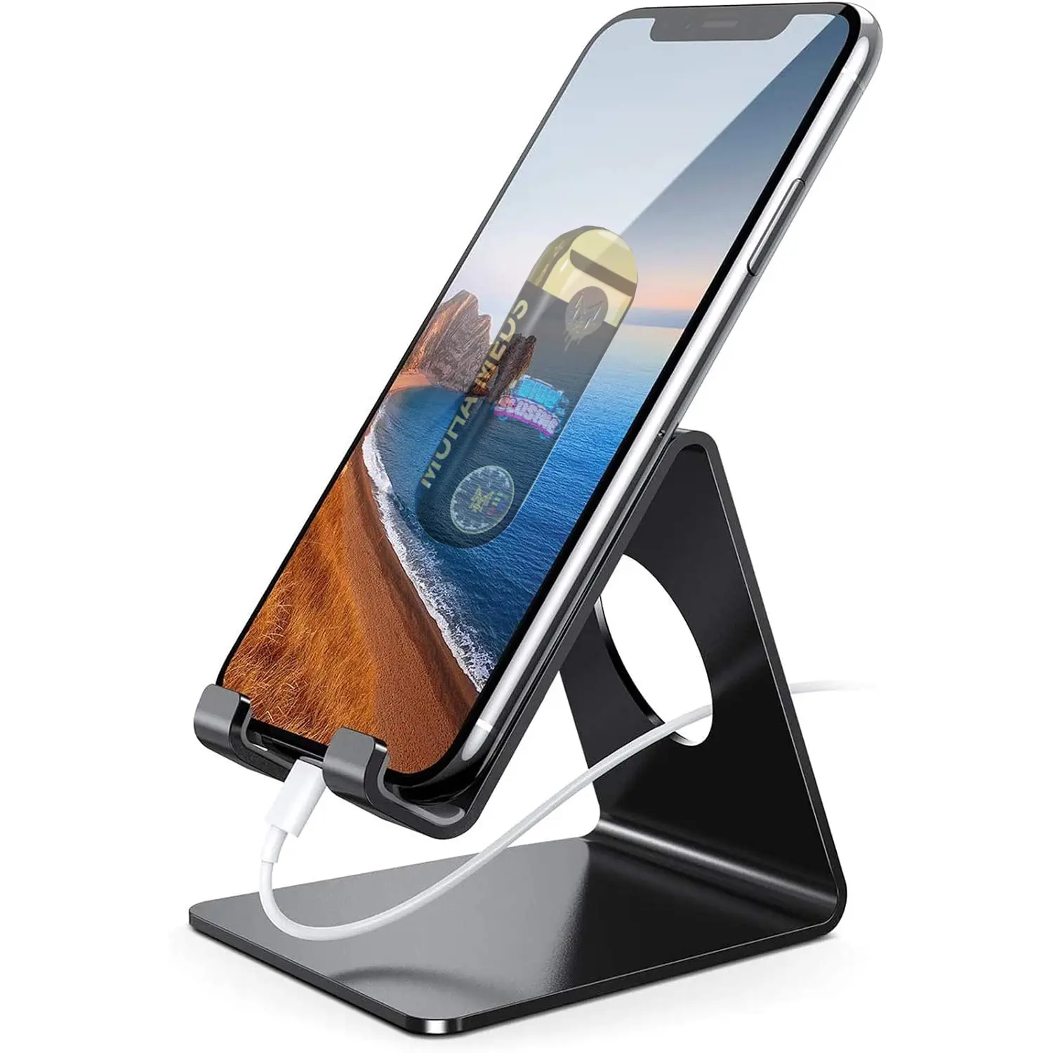 Mvha Meds Gen3th Adjustable Cell Phone Stand 360 Rotating Foldable Desktop Cellphone Stand with Anti-Slip Base Portable Phone Holder for Apple Samsung iPhone 18 17 16 15 Pro Max, All Smart Phones, iPad