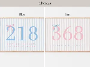 Trendy Custom Name and Dorm Room Door Signs Print, Dorm Room Number Sign Poster, Personalized College Door Sign, for College Gifts, Custom Dorm Sign, Preppy, Costal, Unframed