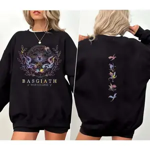 Basgiath War College Fourth Wing Sweatshirt, Dark Academia Storm Merch Sweater, Fantasy Book Dragon Soft Oversize Crewneck Unisex Womenswear