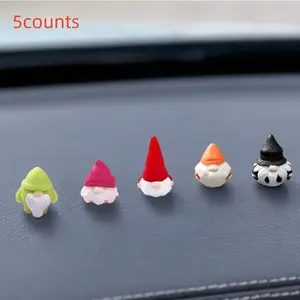 Set of 5 Cute Garden Gnome Statues, Car Dashboard Decorations, Perfect Christmas Gift & Decoration, Adorable Home Accessories, Vehicle