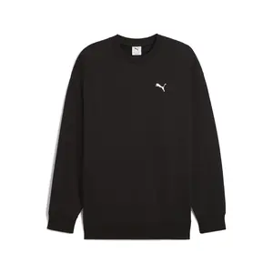 PUMA Mens Wardrobe Essentials Relaxed Crew Neck Sweatshirt Casual - Black